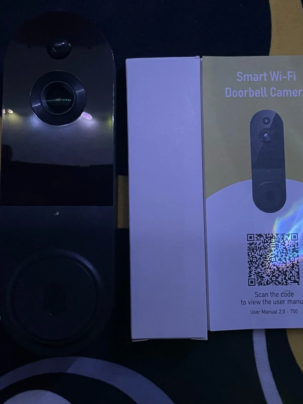 Wireless Black Smart Video Doorbell Camera with Two-Way Audio